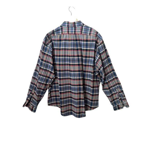 RALPH LAUREN MENS BUTTON DOWN DRESS SHIRT RED WHITE BLUE PLAID CLASSIC FIT XXL - Picture 2 of 12